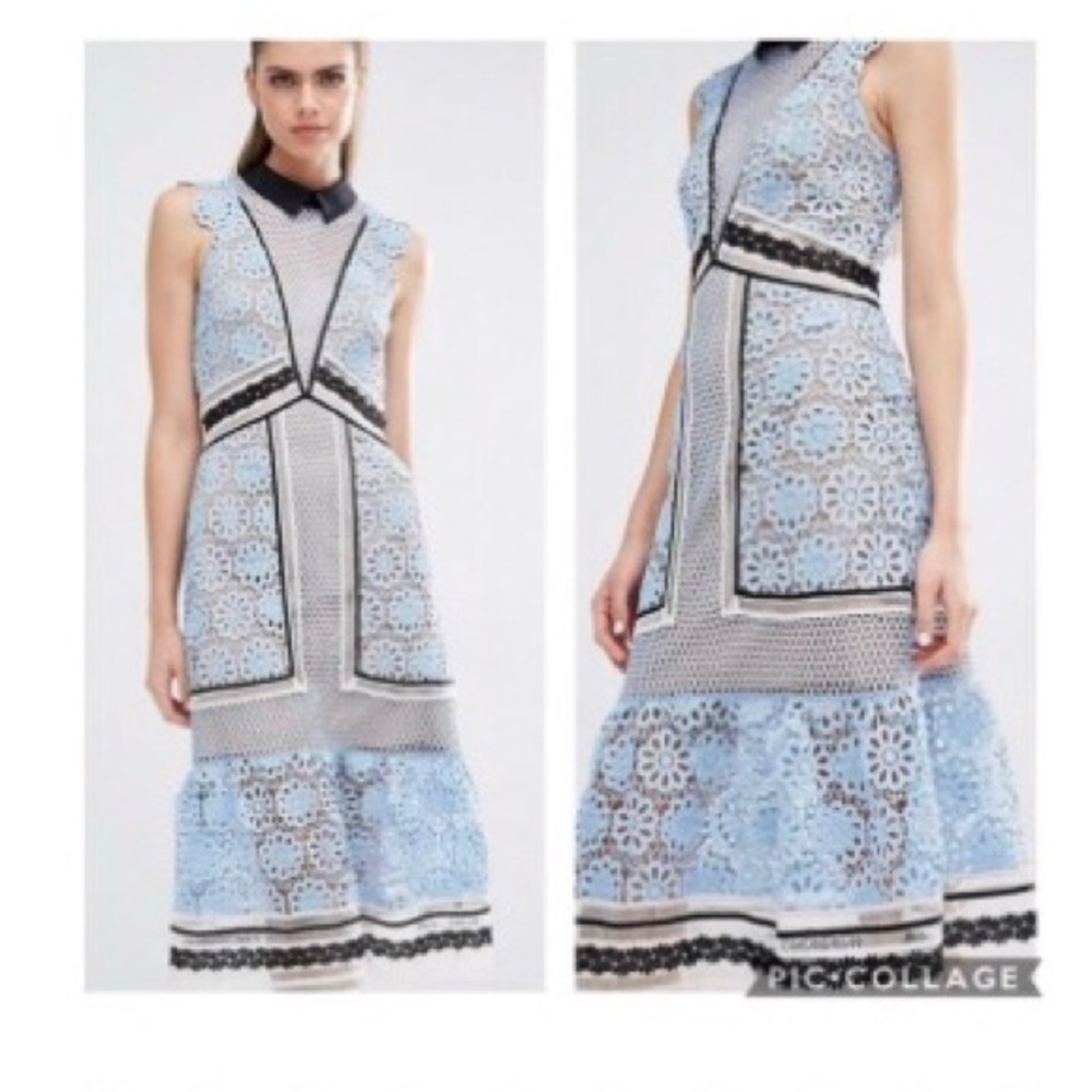 Self Portrait Floral Panel Mini Party Dress
